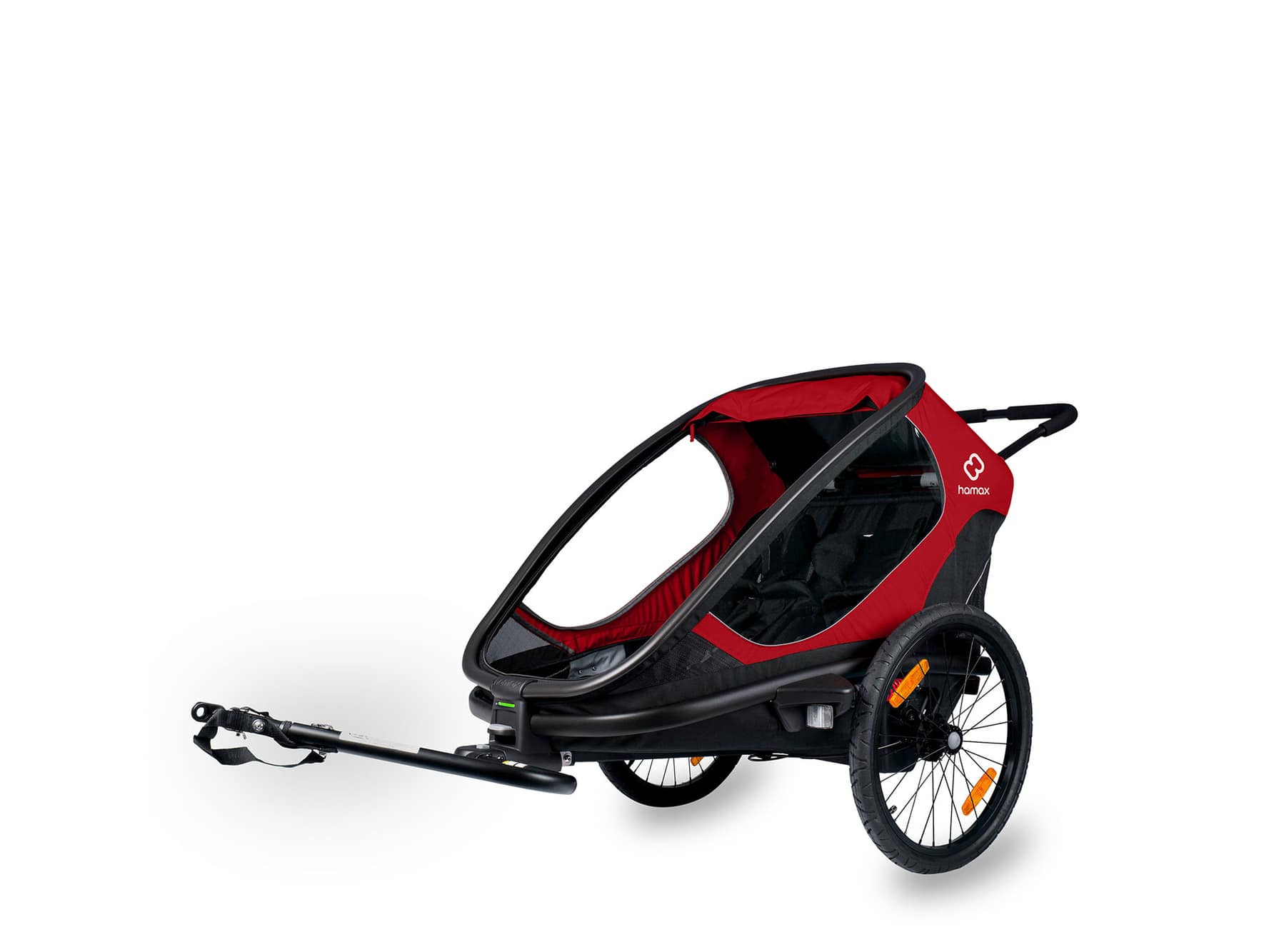 Hamax Outback Kinderanhänger - 2 Kinder - rot schwarz