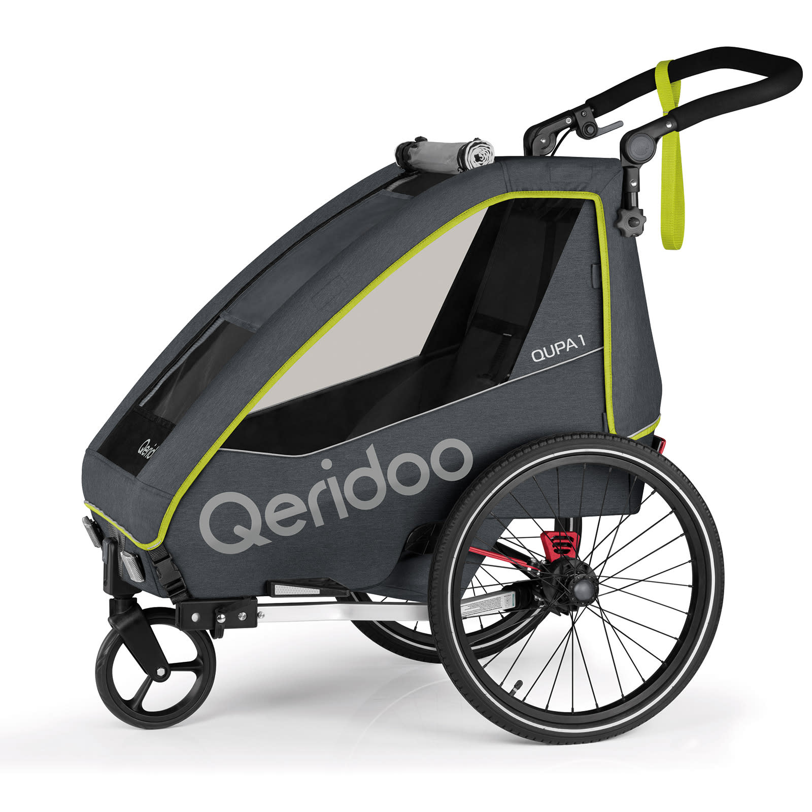 Qeridoo Qupa1 Kinderfahrradanhänger – Lime
