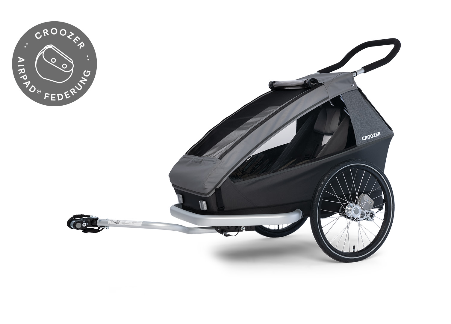 Croozer Kid Keeke 1 Kinderanhänger inkl. Jogger-Set - mountain grey