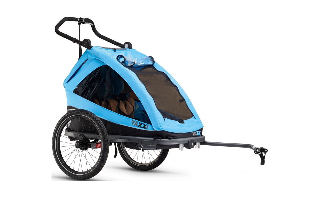 TAXXI ELITE Kinderanhänger for two - Blau | cyan